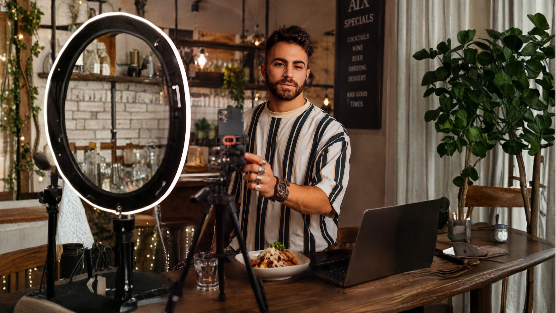 Ally Damon filming content on location